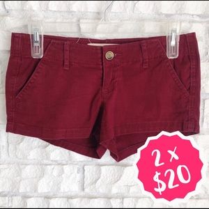 (2x$20)▪️Hollister Burgundy Chino Shorts -Size 0▪️